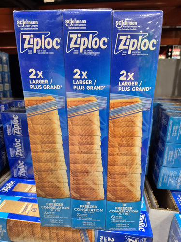 Ziploc X-Large Freezer Bags (3 packs of 10) - 1 x 100 Grams